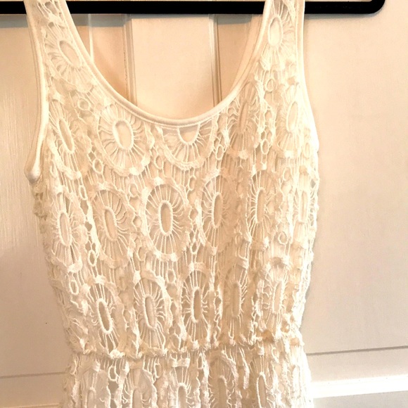 White lacey Lauren Conrad casual A-line dress - Picture 2 of 6